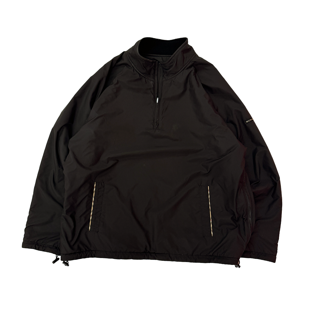 Burberry Reversible Black Half-Zip Fleece (L)