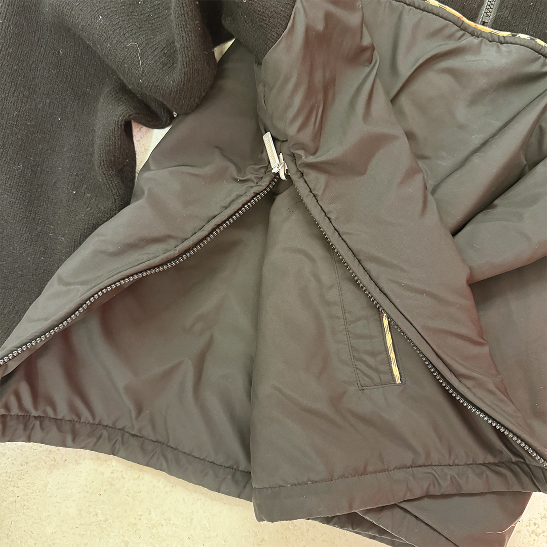 Burberry Reversible Black Half-Zip Fleece (L)