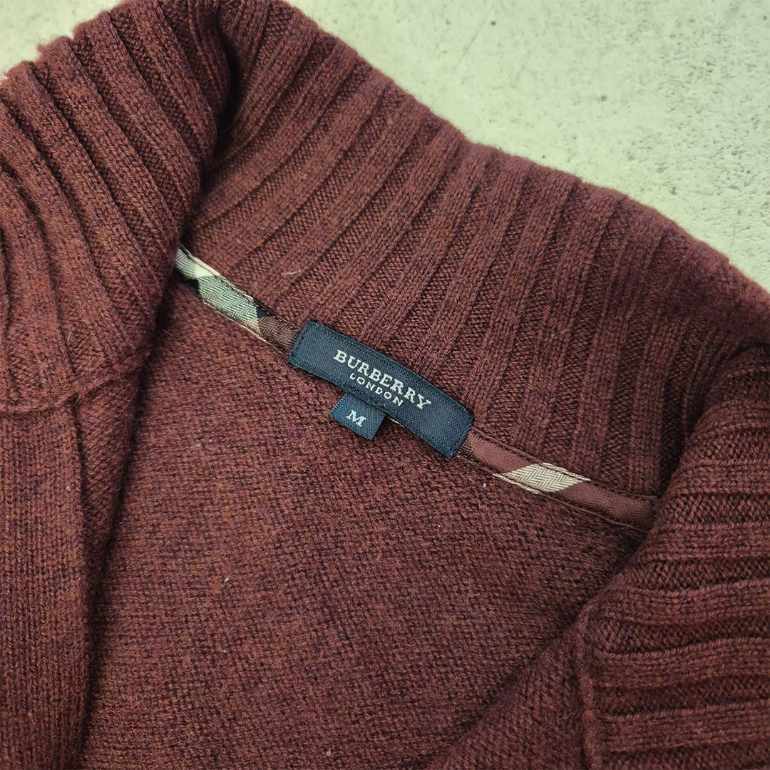 Burberry Cashmere Zip Red Sweater (M)