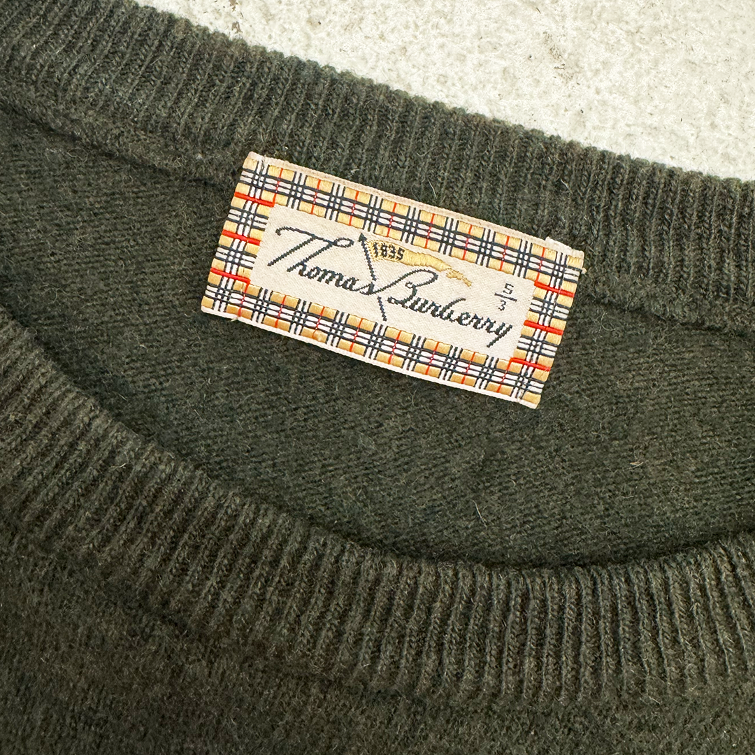 Thomas Burberry Vintage Olive Knit (S)