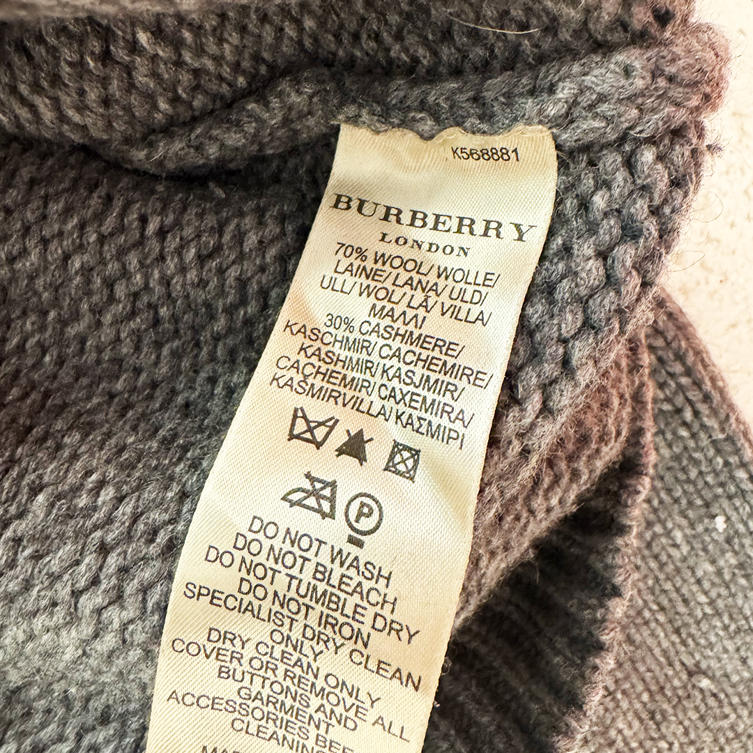 Burberry Wool and Cashmere Grey Knit Sweater (XXL)