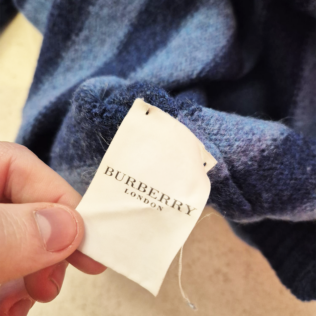 Burberry London Striped Wool Half-Zip Sweater (48 S/M)