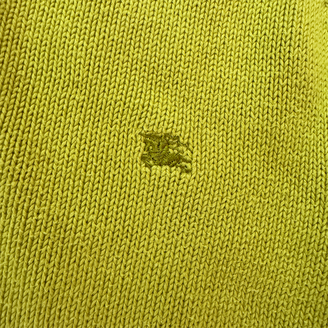 Burberry Yellow/Light Green Knit Zip Sweater (44 - M)