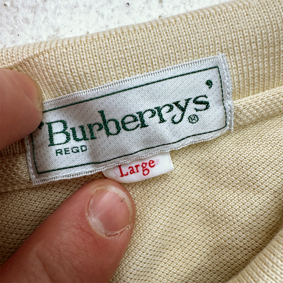 Burberry REGD 90s Beige L/S Polo (L)