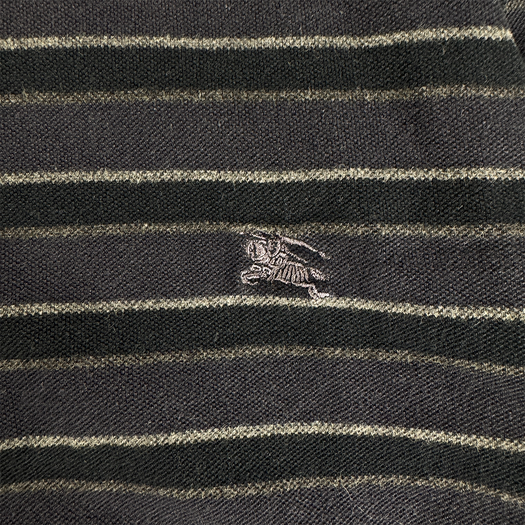 BURBERRY Lined Navy Blue L/S Polo Shirt (M)
