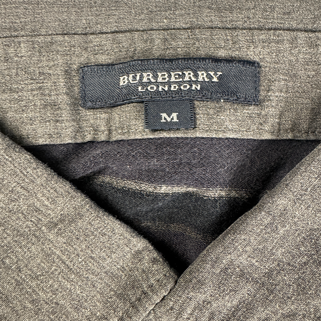 BURBERRY Lined Navy Blue L/S Polo Shirt (M)
