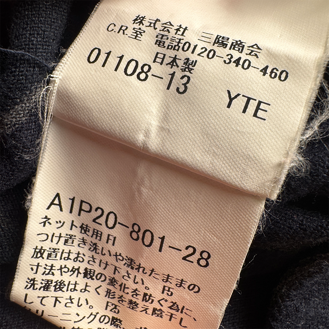 BURBERRY Lined Navy Blue L/S Polo Shirt (M)