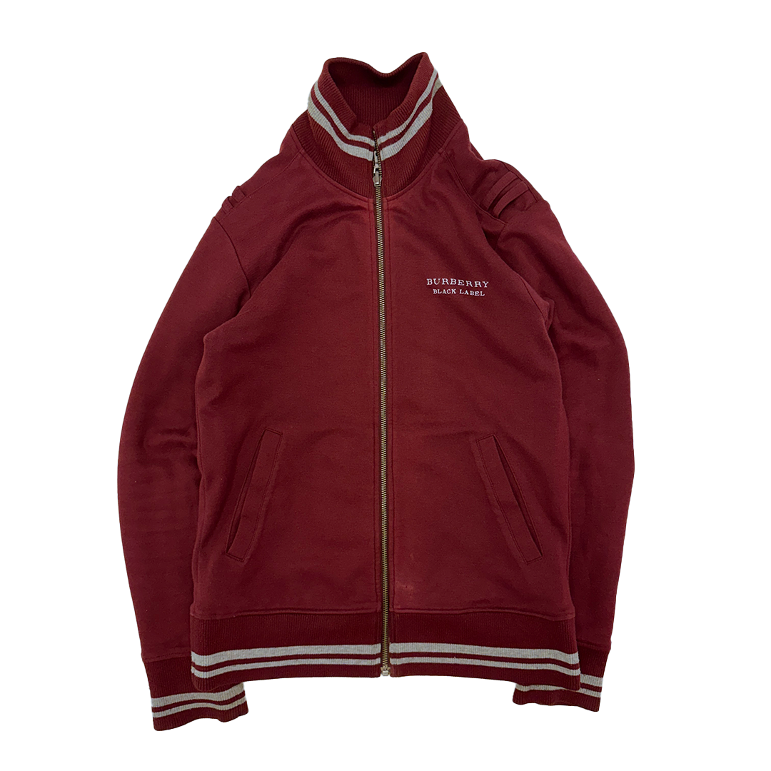 Burberry Black Label Red and Check Reversible Zip Sweater (2 - M)