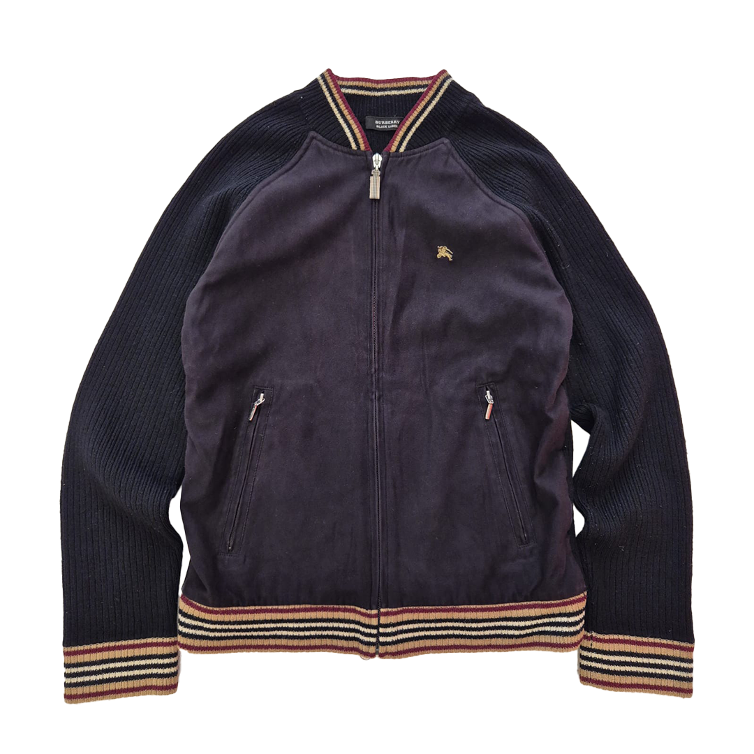 Burberry Black Label Driver Knit Zip-Up Sweater (S)