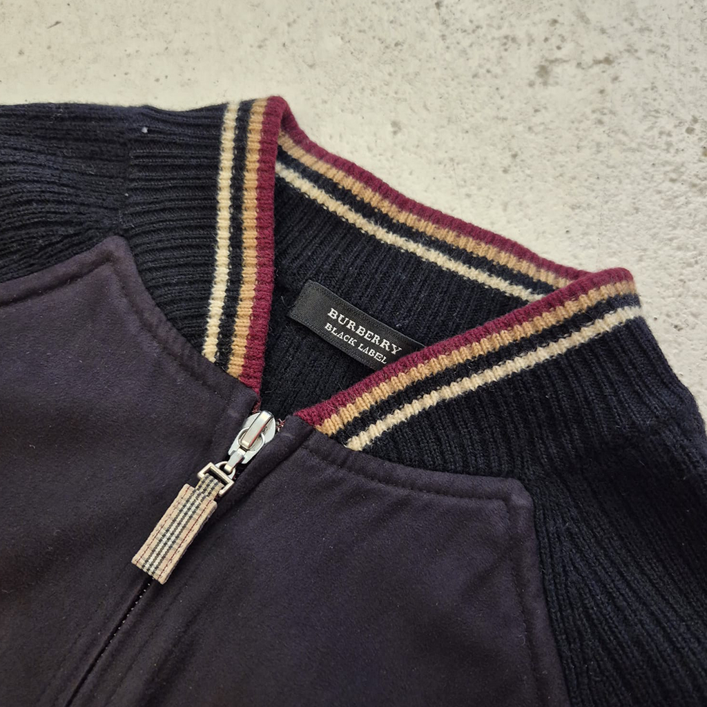 Burberry Black Label Driver Knit Zip-Up Sweater (S)