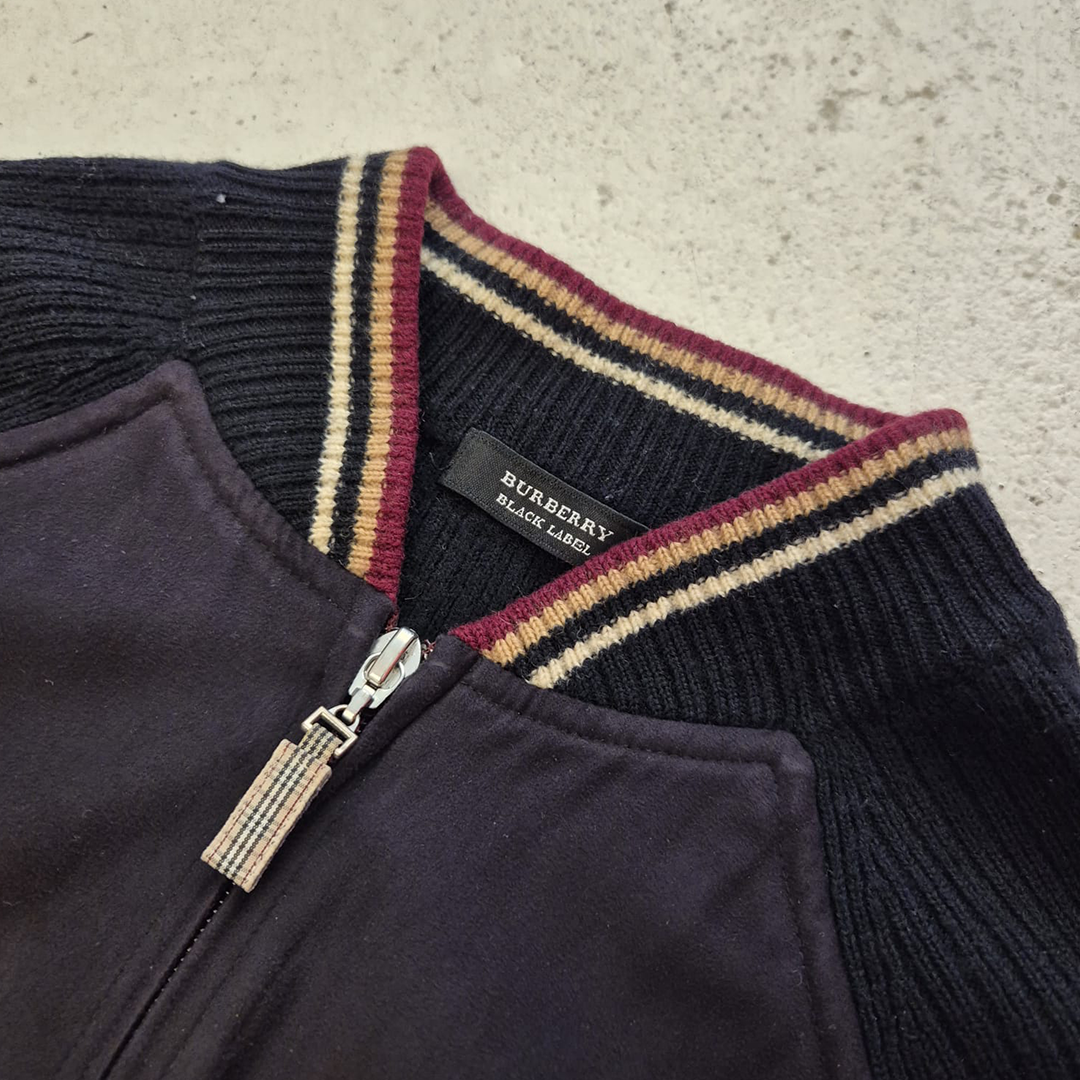 Burberry Black Label Driver Knit Zip-Up Sweater (S)