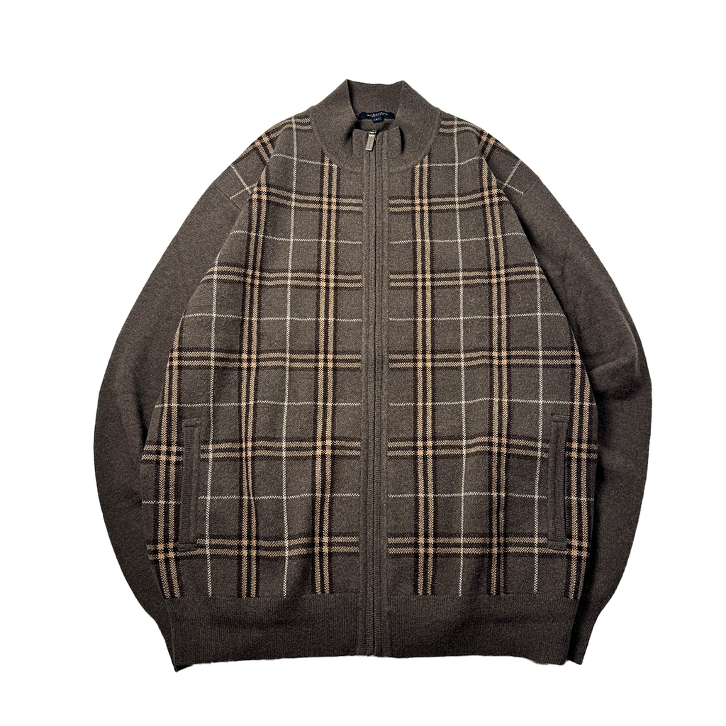 Burberry London Tartan Check Zip Up Sweater (L)