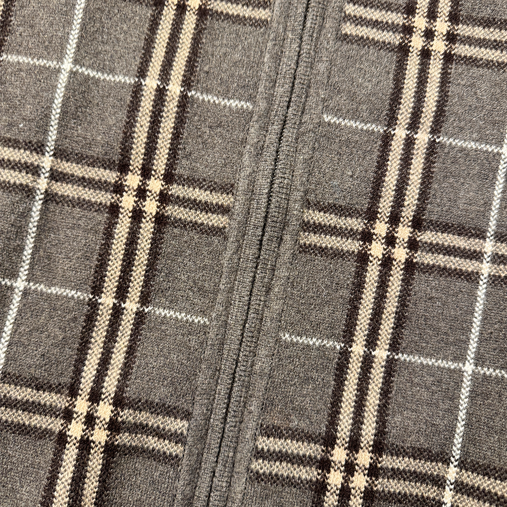 Burberry London Tartan Check Zip Up Sweater (L)