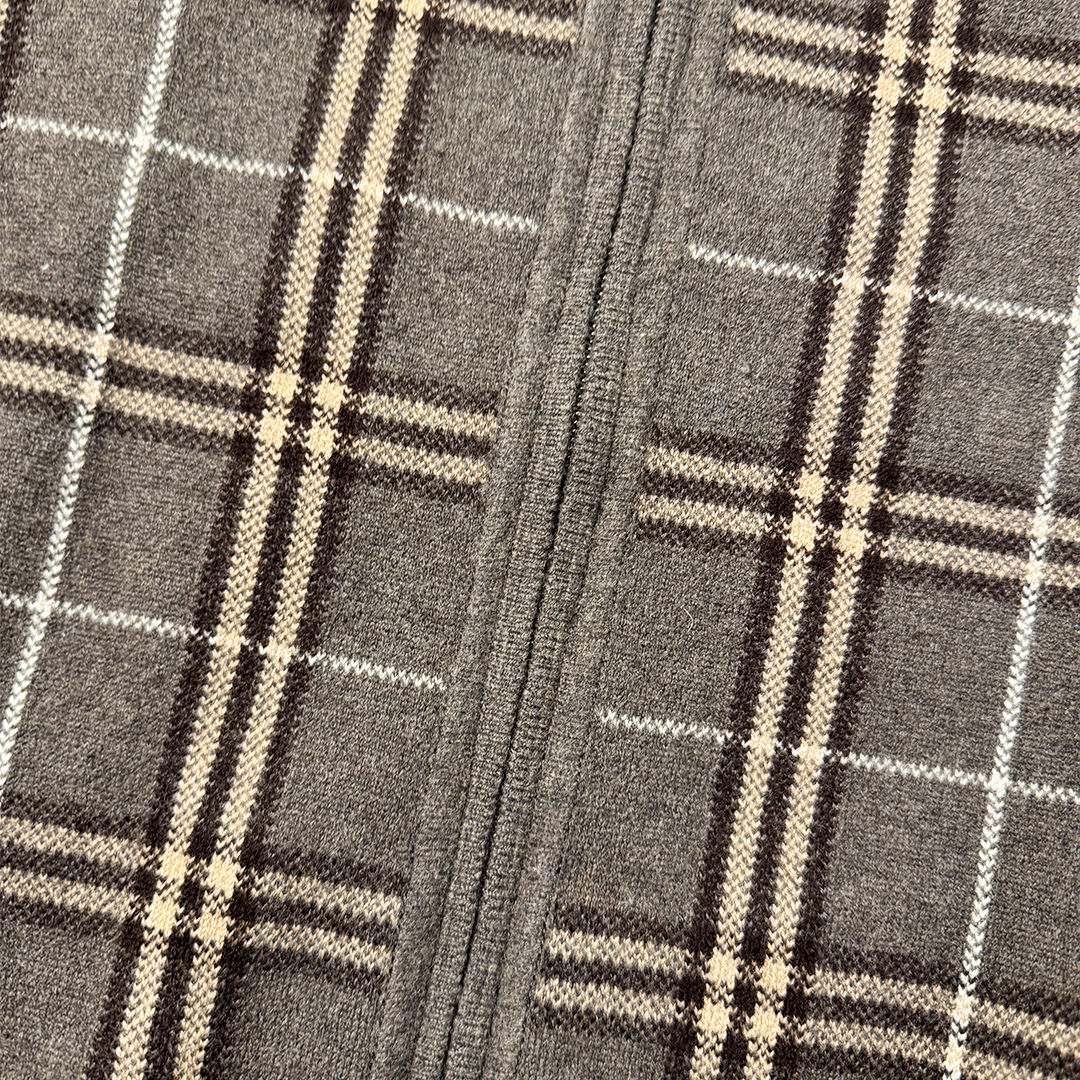 Burberry London Tartan Check Zip Up Sweater (L)