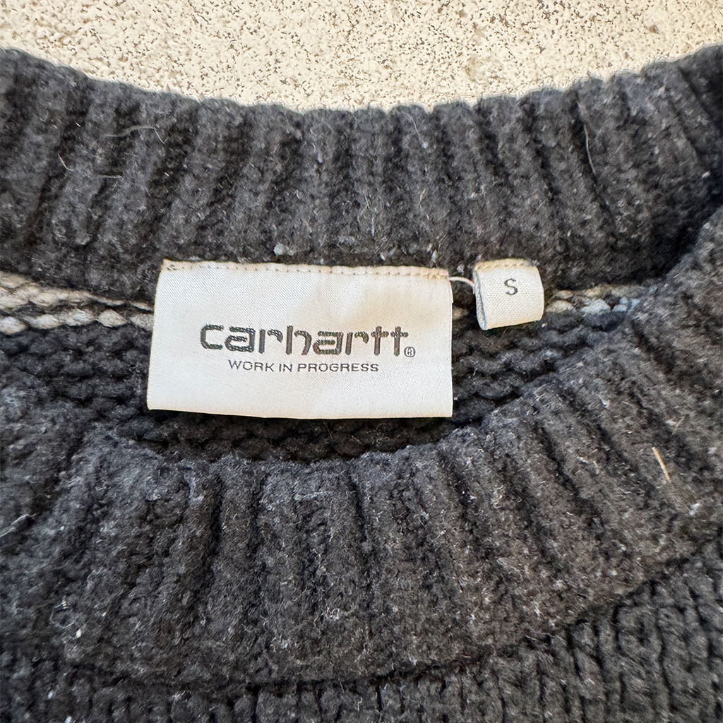 Carhartt Grey and Black Alvin Sweater (S)