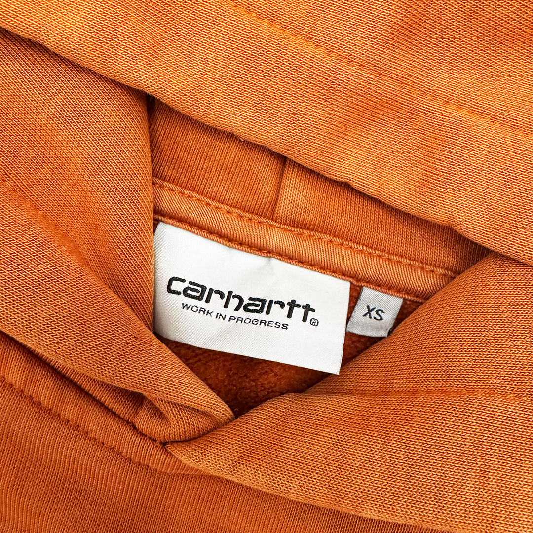 Carhartt American Script Orange Hoodie (XS)