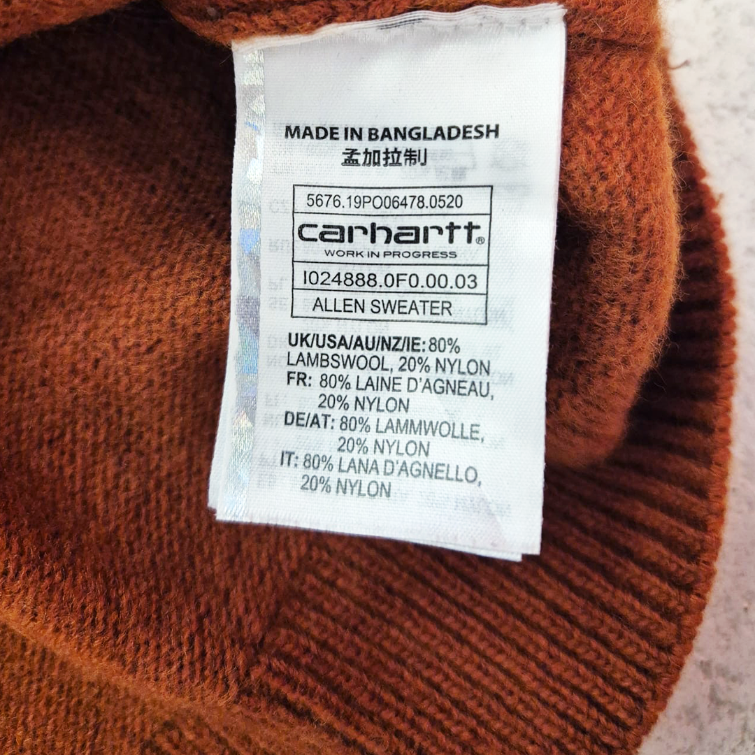 Carhartt Orange Knitted Allen Sweater (S)