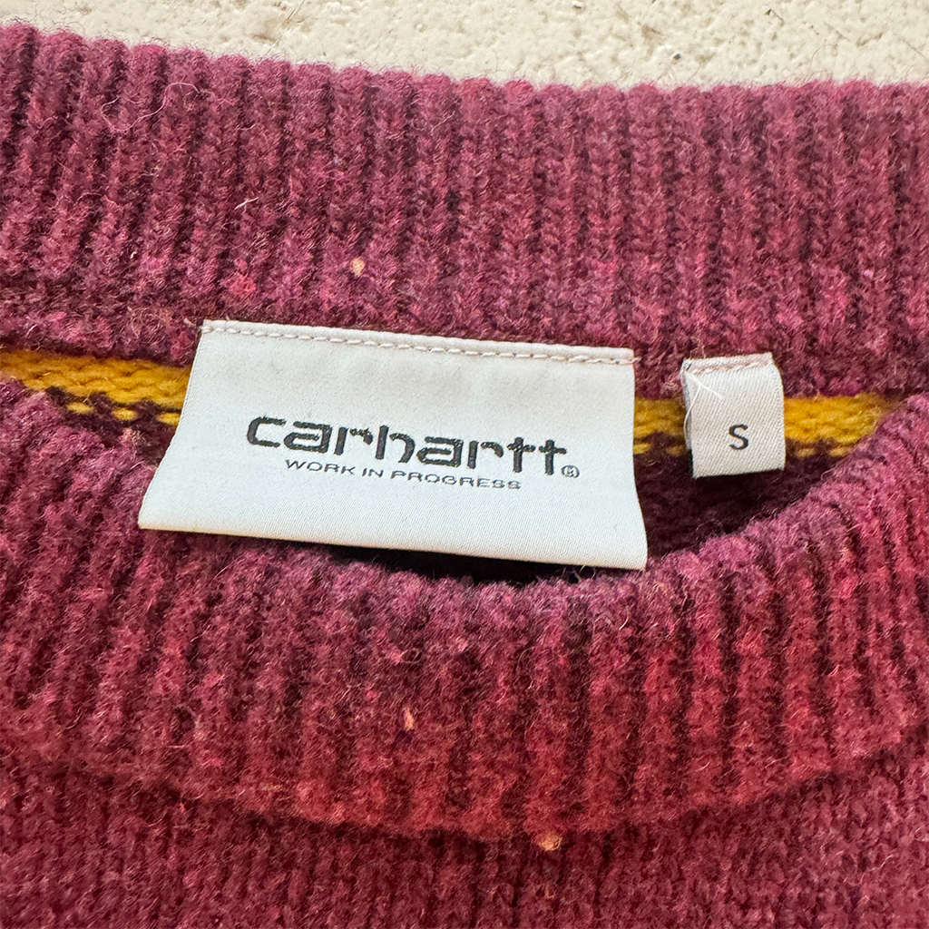 Carhartt Red and Yellow Alvin Sweater (S)