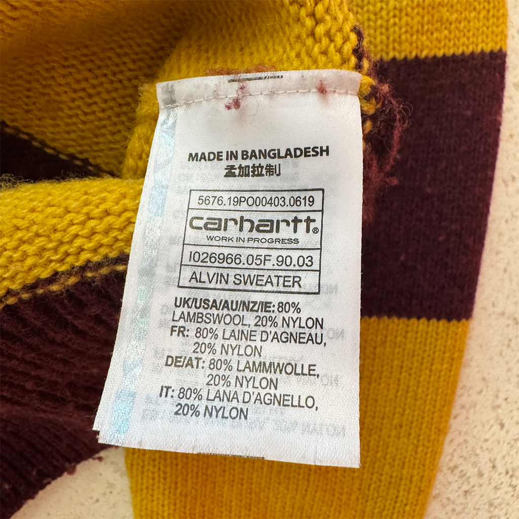 Carhartt Red and Yellow Alvin Sweater (S)