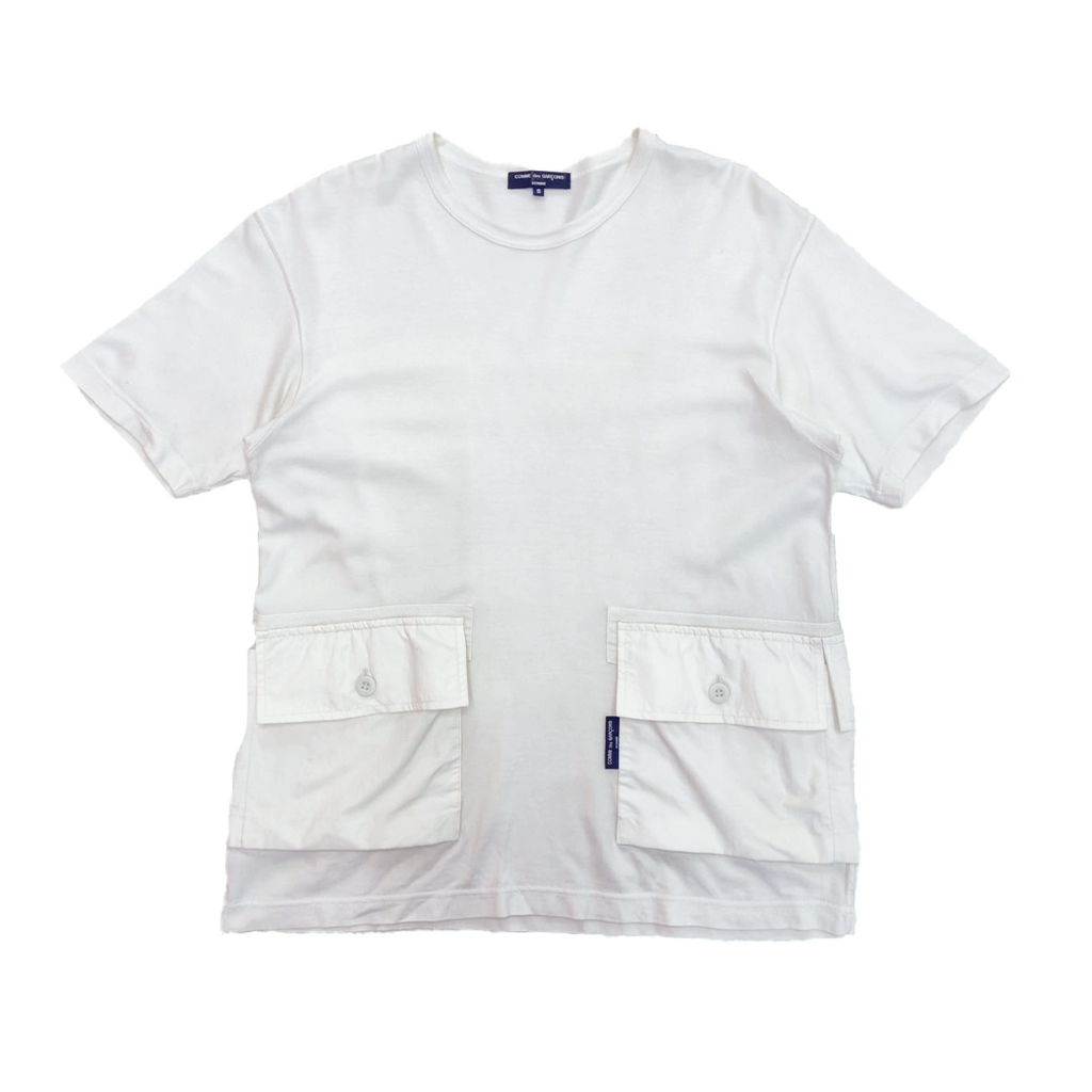 CDG Homme Side Pocket White Tee (S)