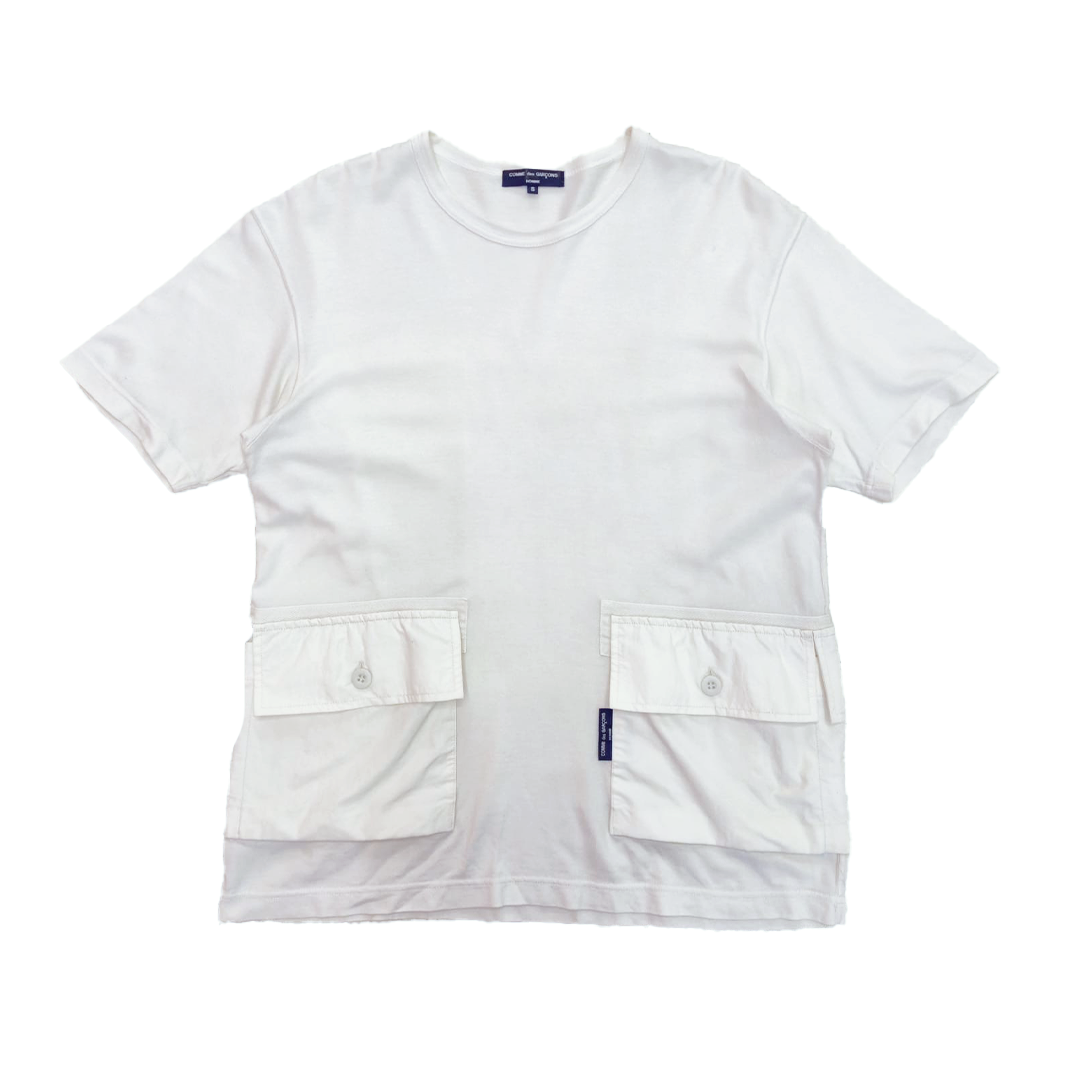 CDG Homme Side Pocket White Tee (S)