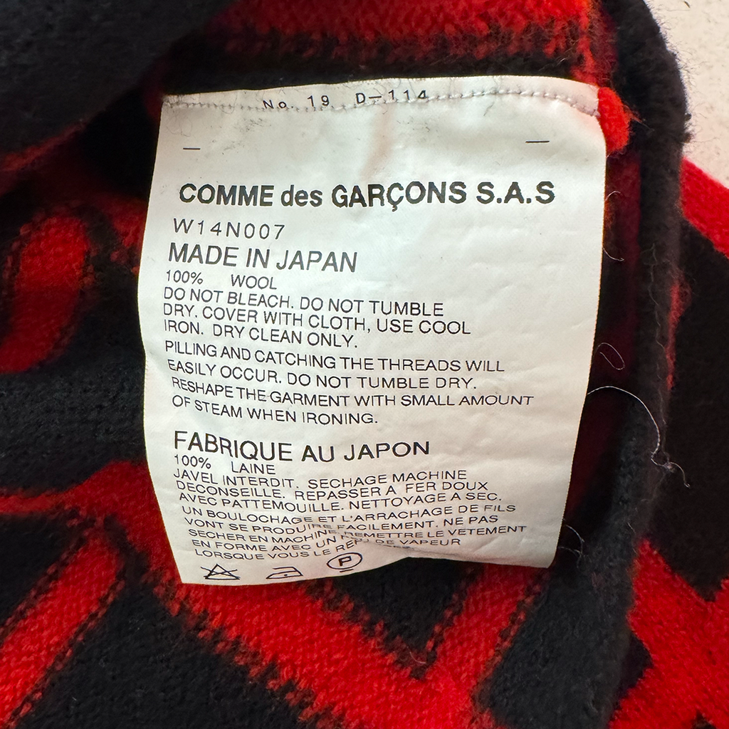 CDG Red and Black Check Knit (S)