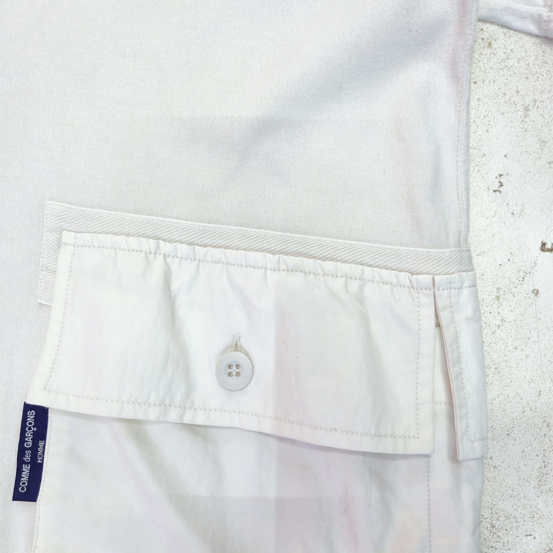 CDG Homme Side Pocket White Tee (S)