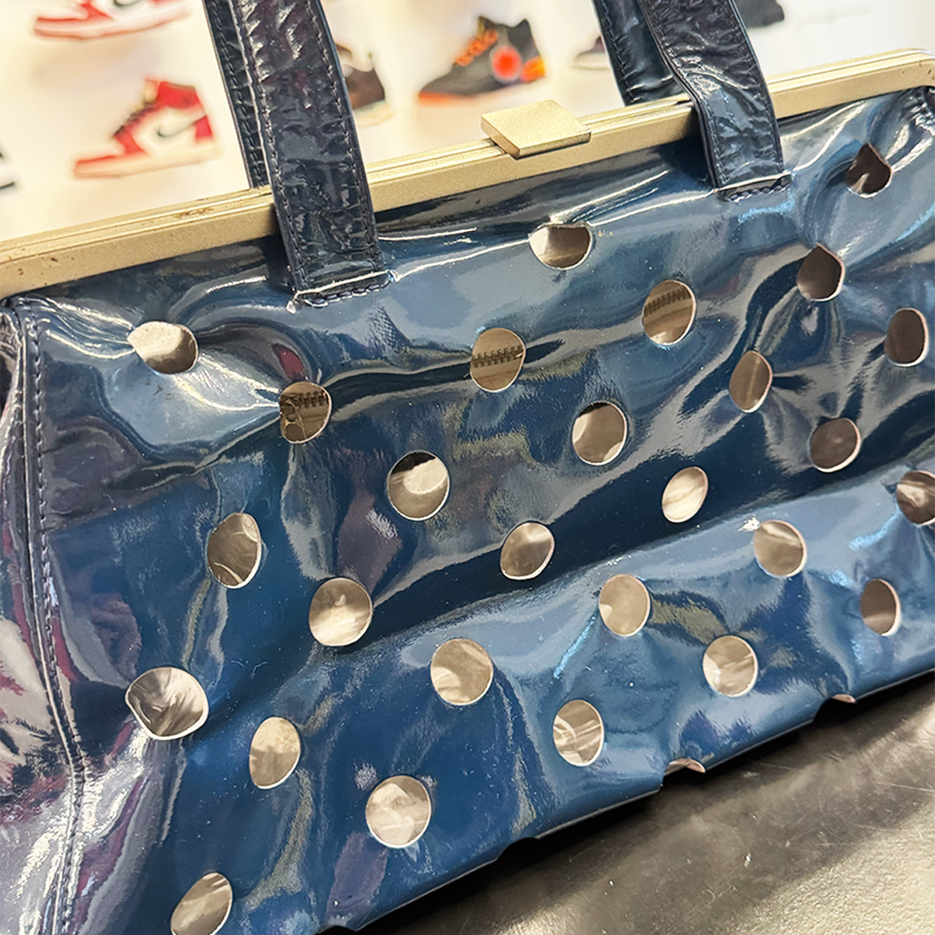 CDG Junya Watanabe Enamel Dot Blue Hand Bag