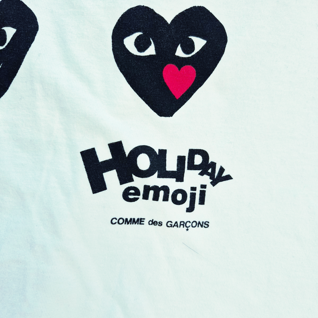 CDG Play Multi Heart White Tee (L)