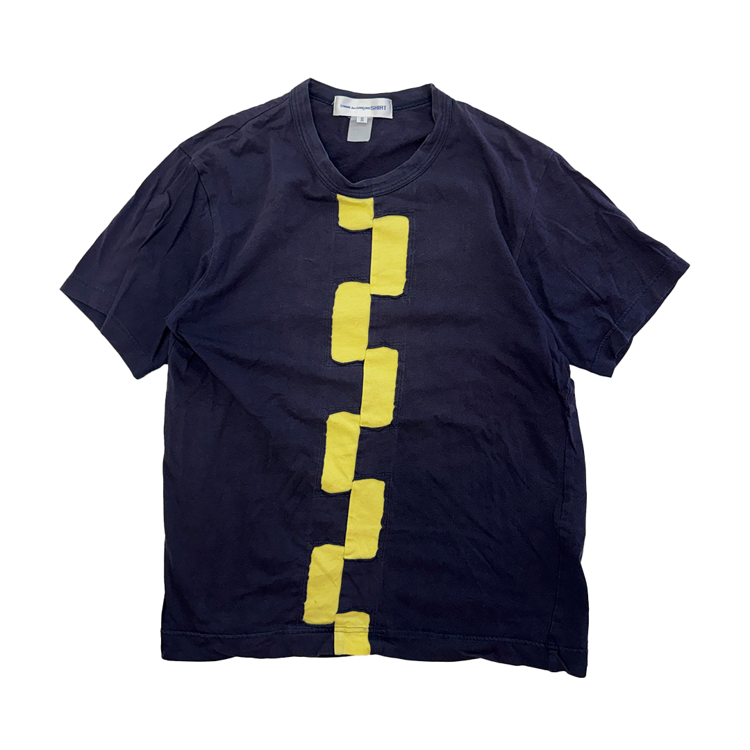 CDG Navy Patchwork Tee (S)