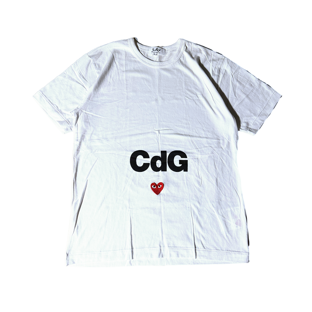 CDG Play Logo White Tee (L)