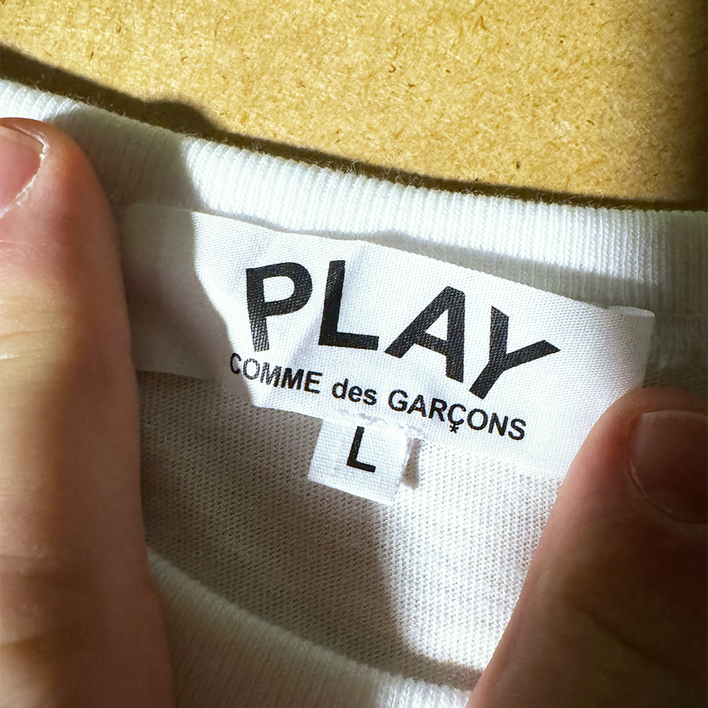 CDG Play Logo White Tee (L)