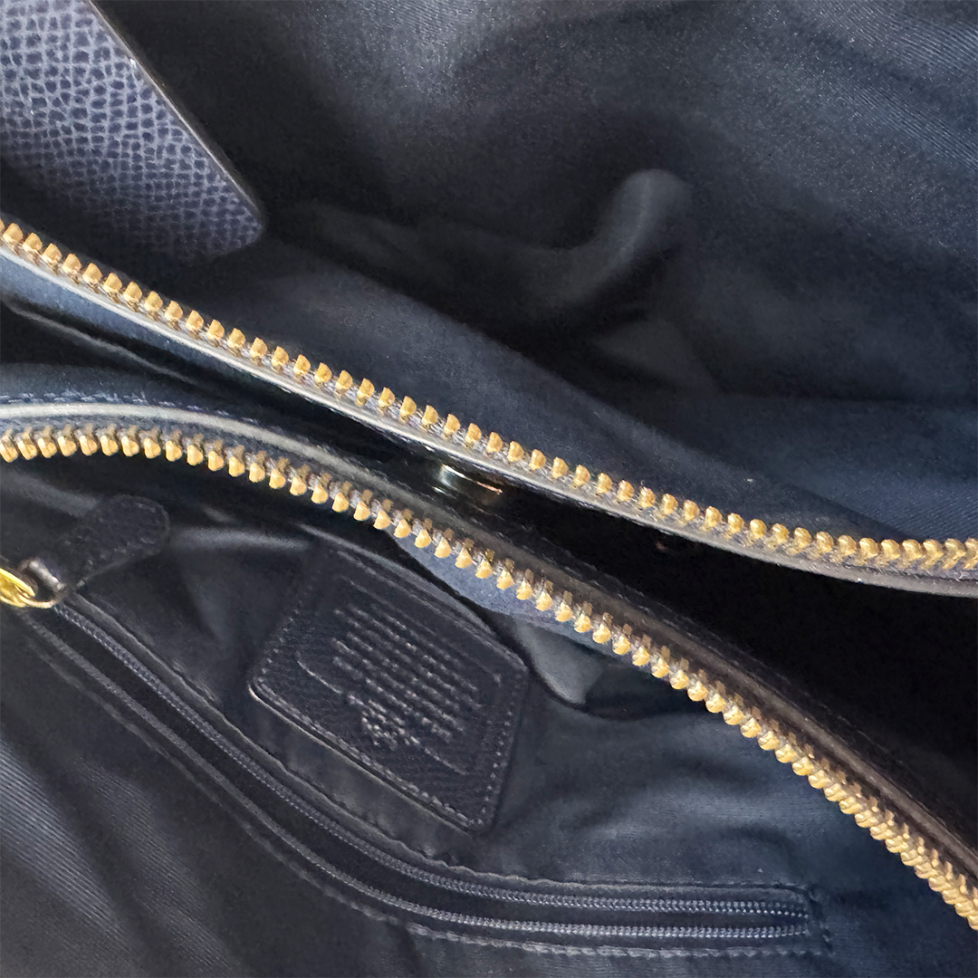 Coach Sac à main en cuir noir