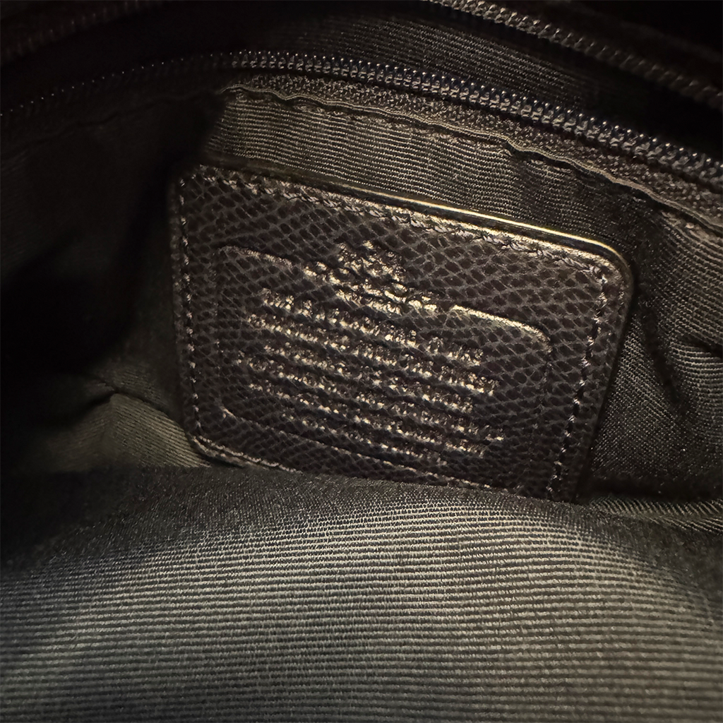 Coach Sac à main en cuir noir