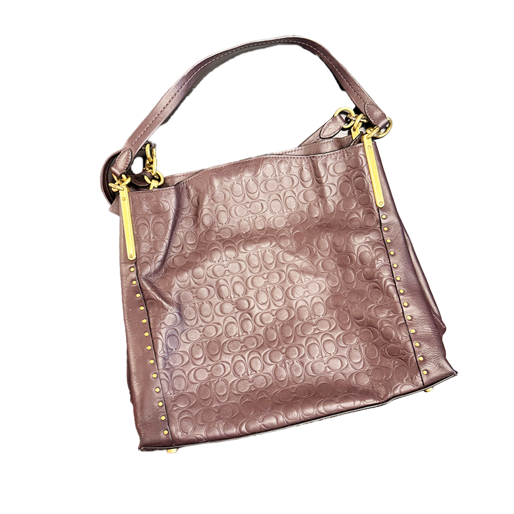 Sac en cuir marron Coach Dalton Signature