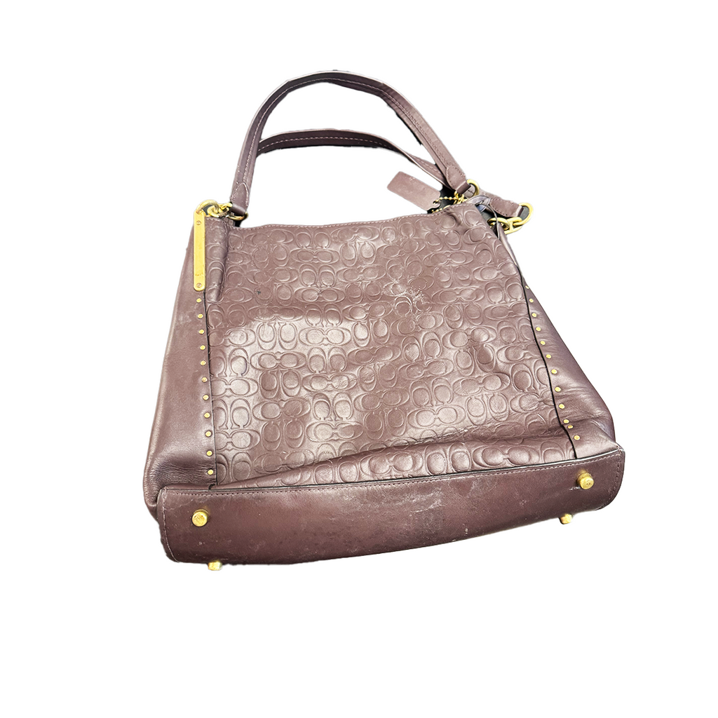 Sac en cuir marron Coach Dalton Signature