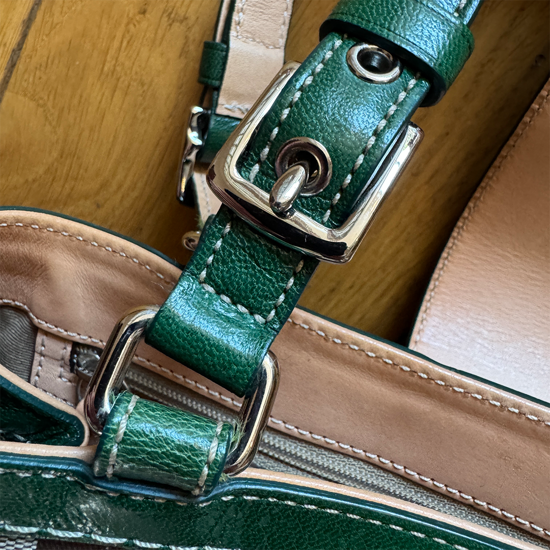 Coach Handbag Signature Emerald Suede