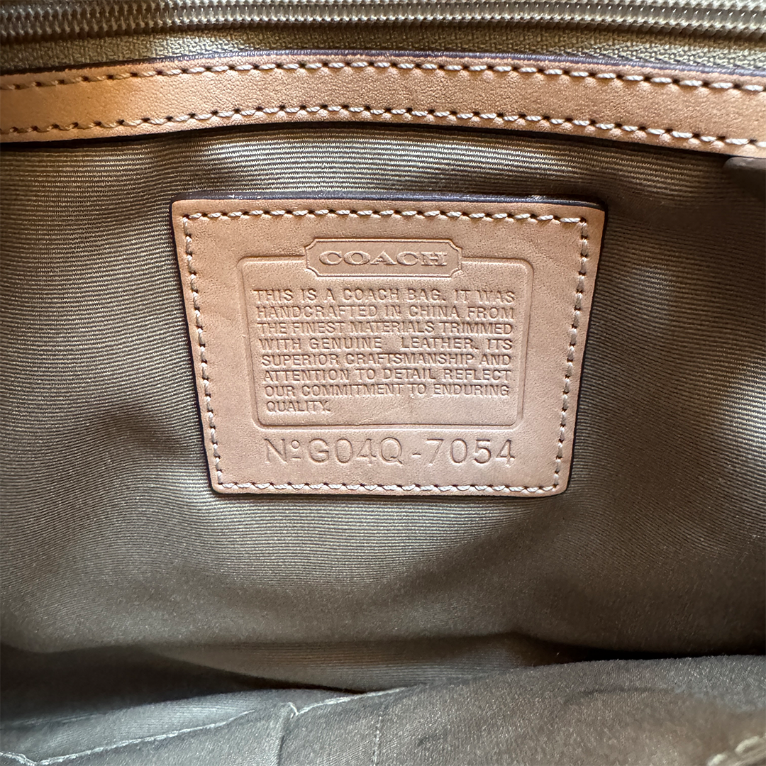 Coach Handbag Signature Emerald Suede