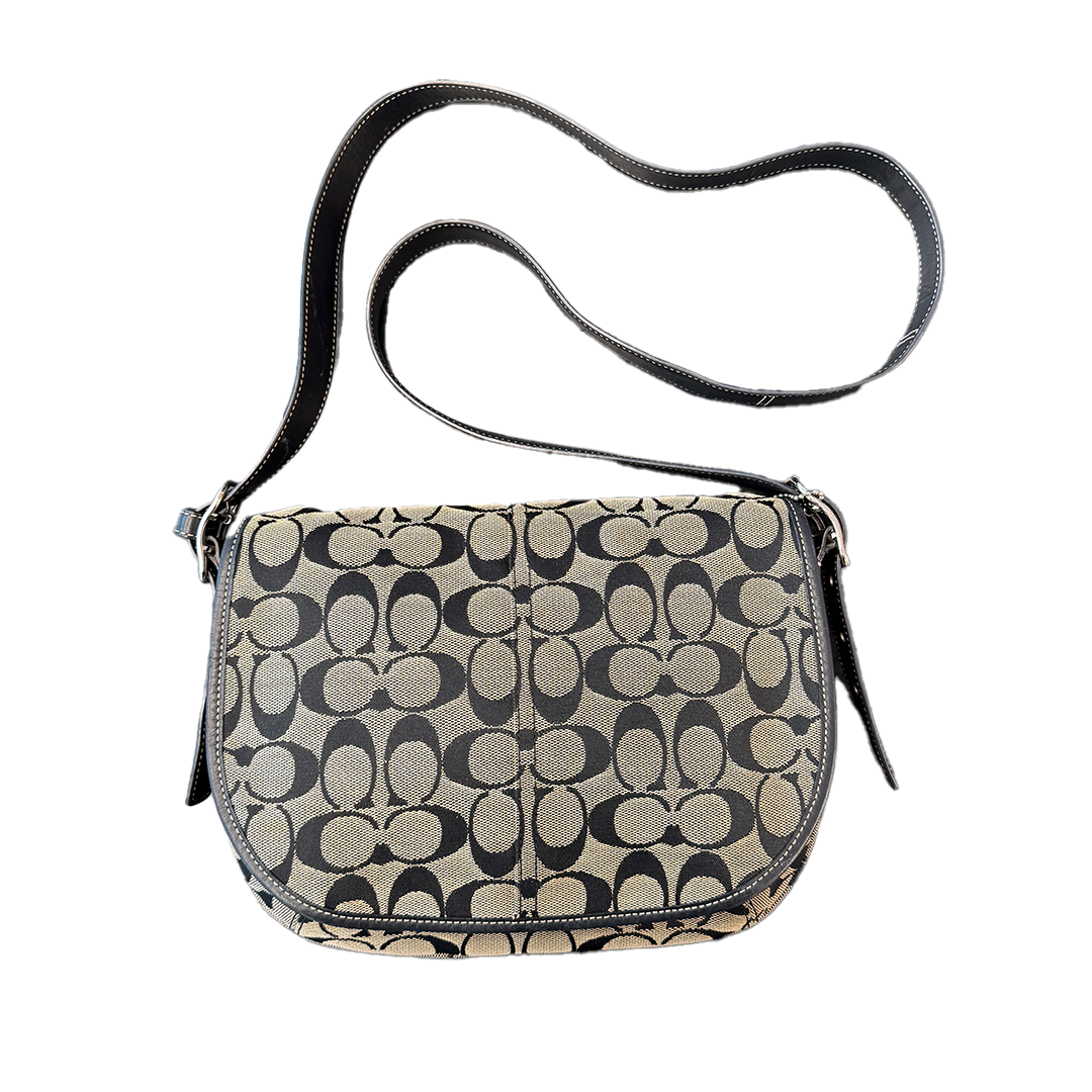 COACH Shoulder Bag Beige Canvas