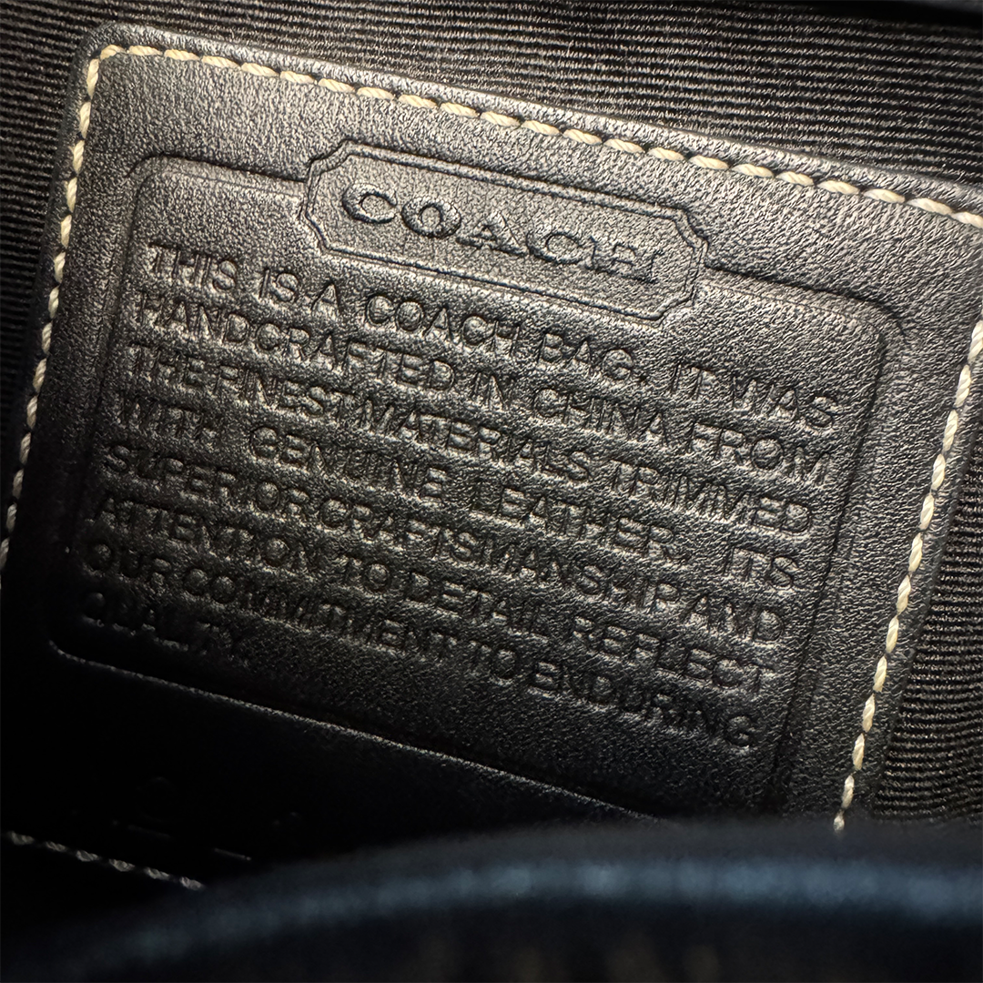 COACH Shoulder Bag Beige Canvas