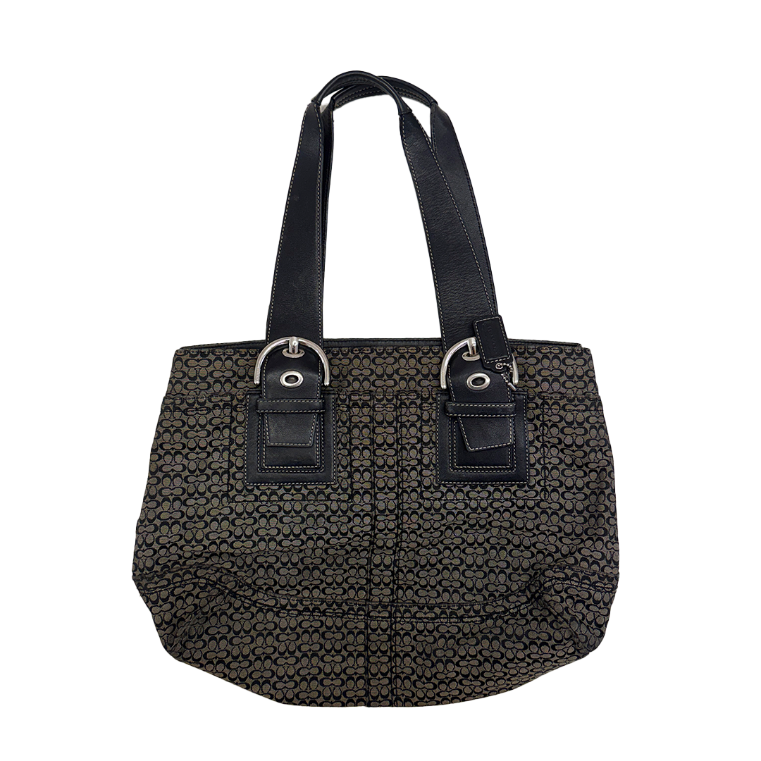 Coach Mini Signature Brown Hand Bag