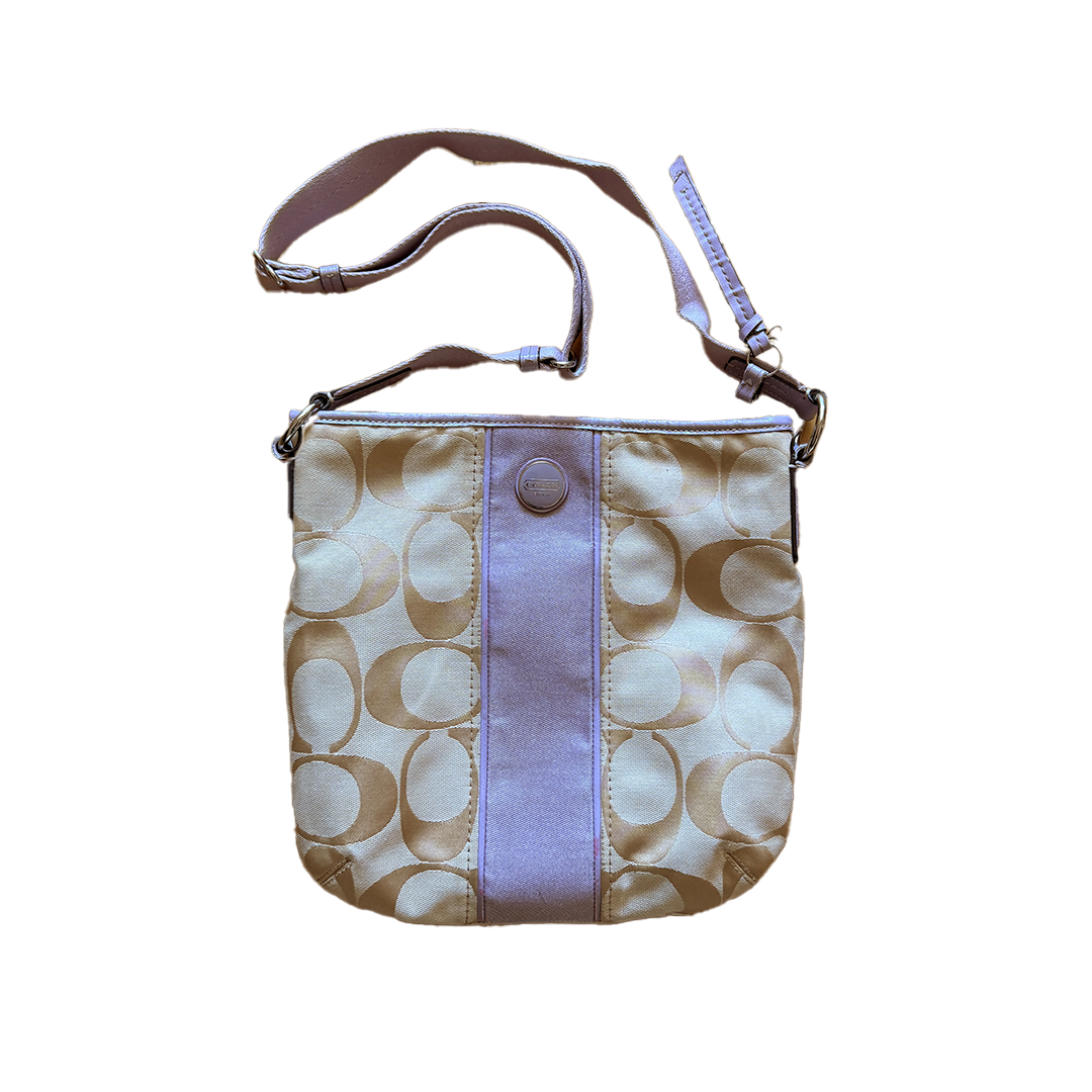Coach Signature Striped Shoulder Bag