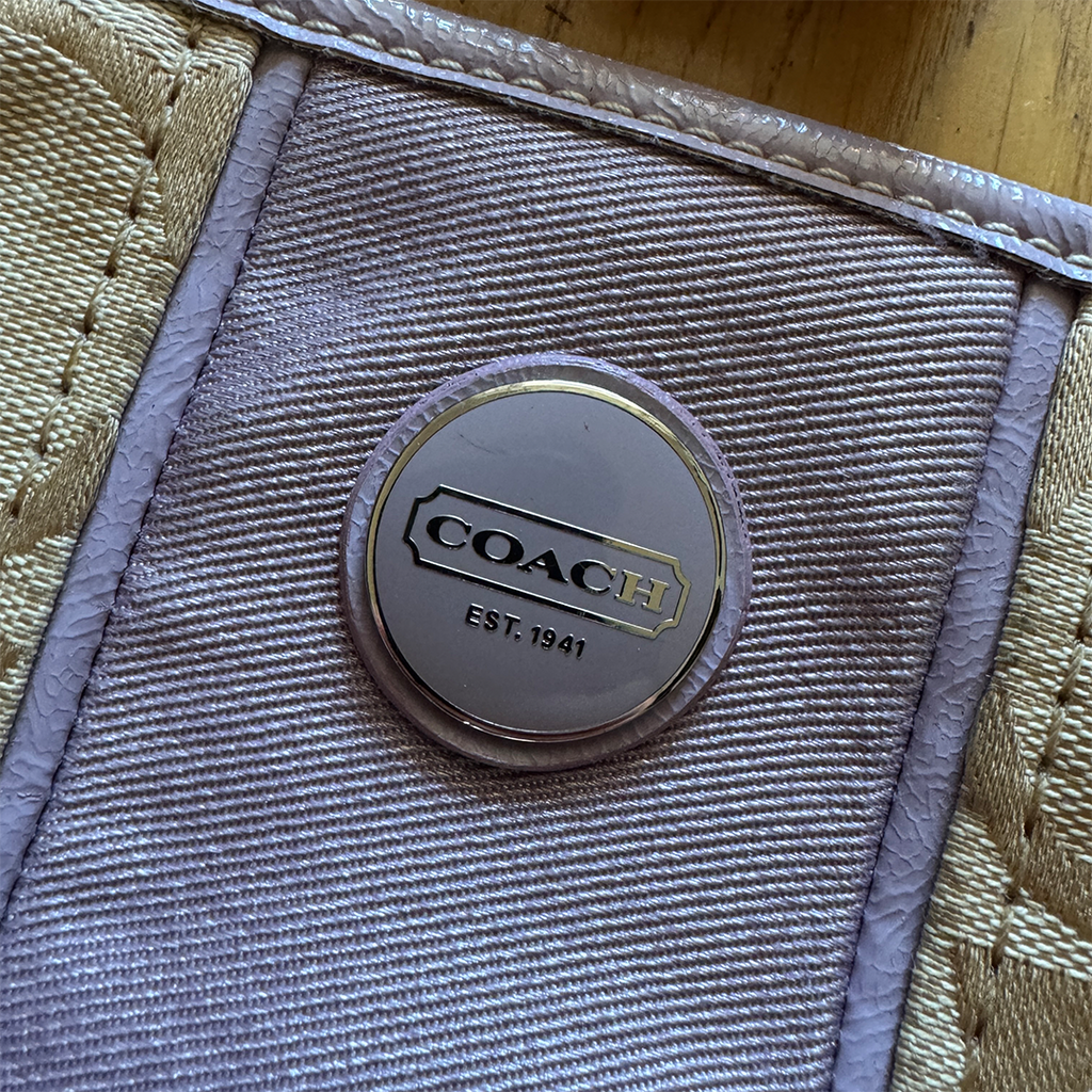Coach Signature Striped Shoulder Bag