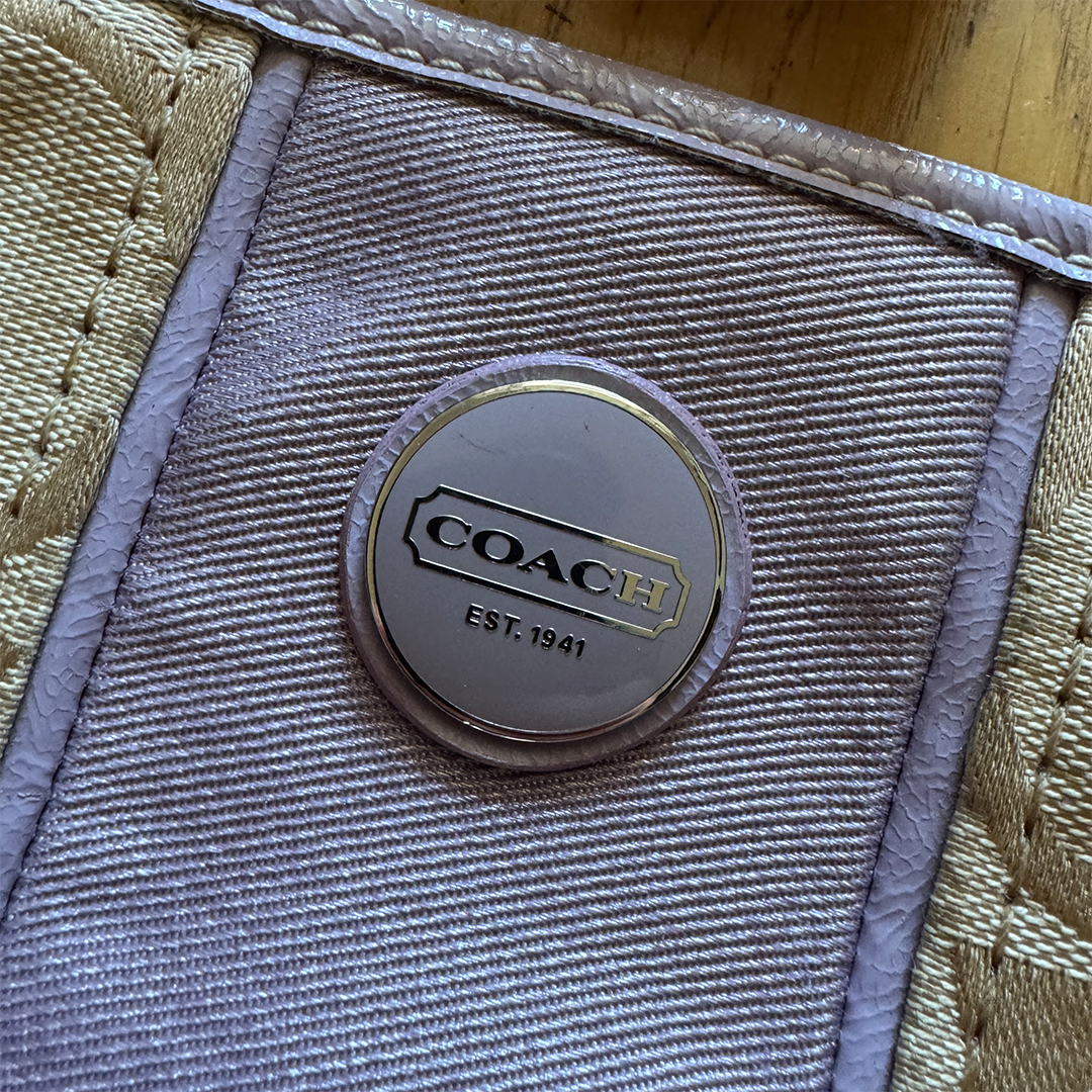 Coach Signature Striped Shoulder Bag