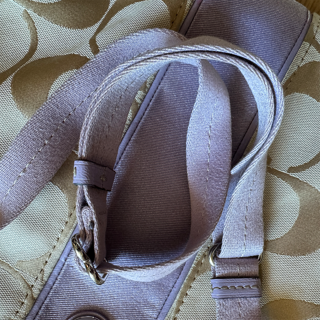 Coach Signature Striped Shoulder Bag