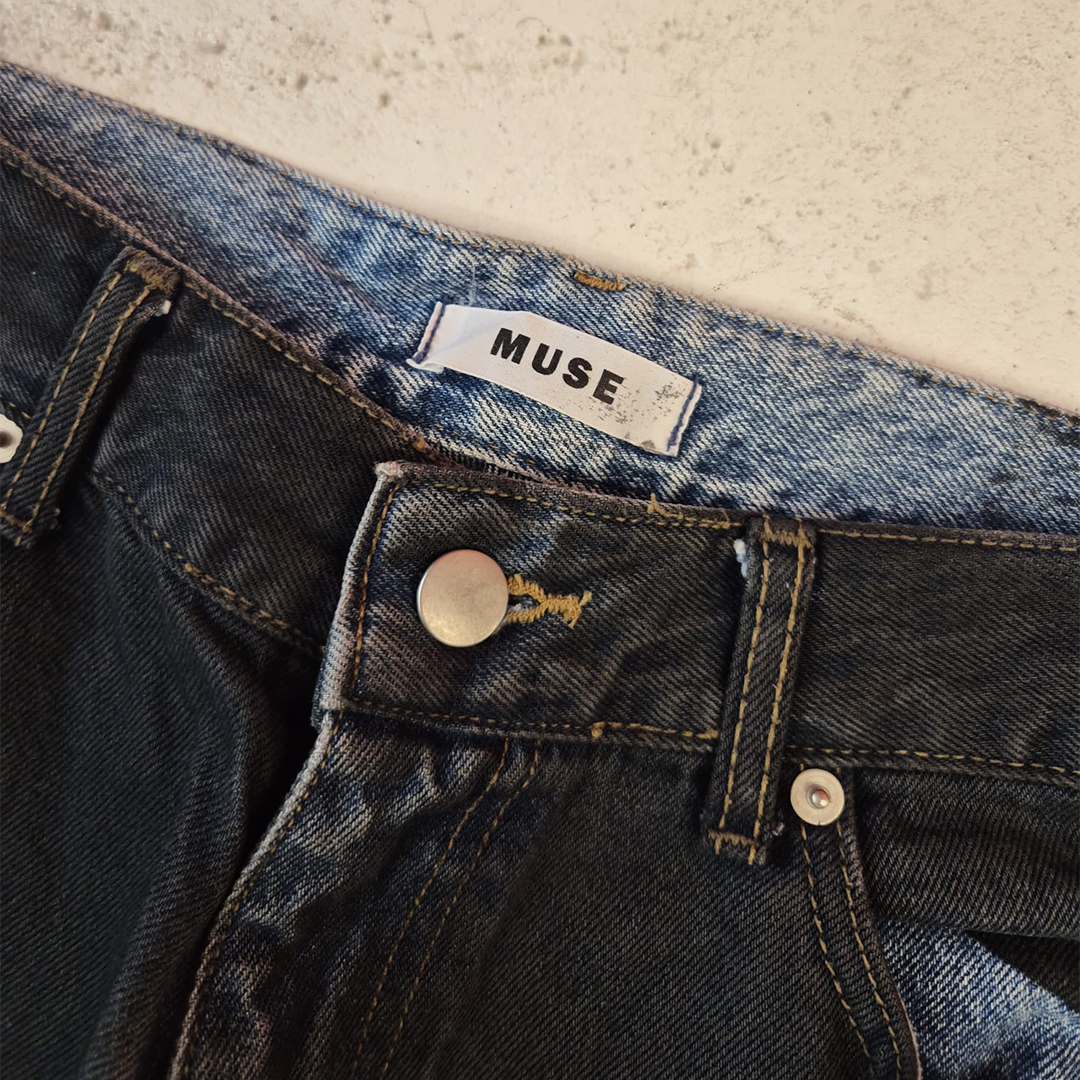 MUSE Gradient Baggy Denim Pants (S)