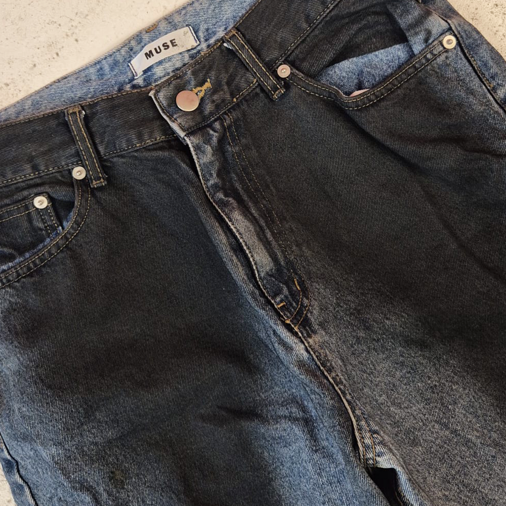 MUSE Gradient Baggy Denim Pants (S)