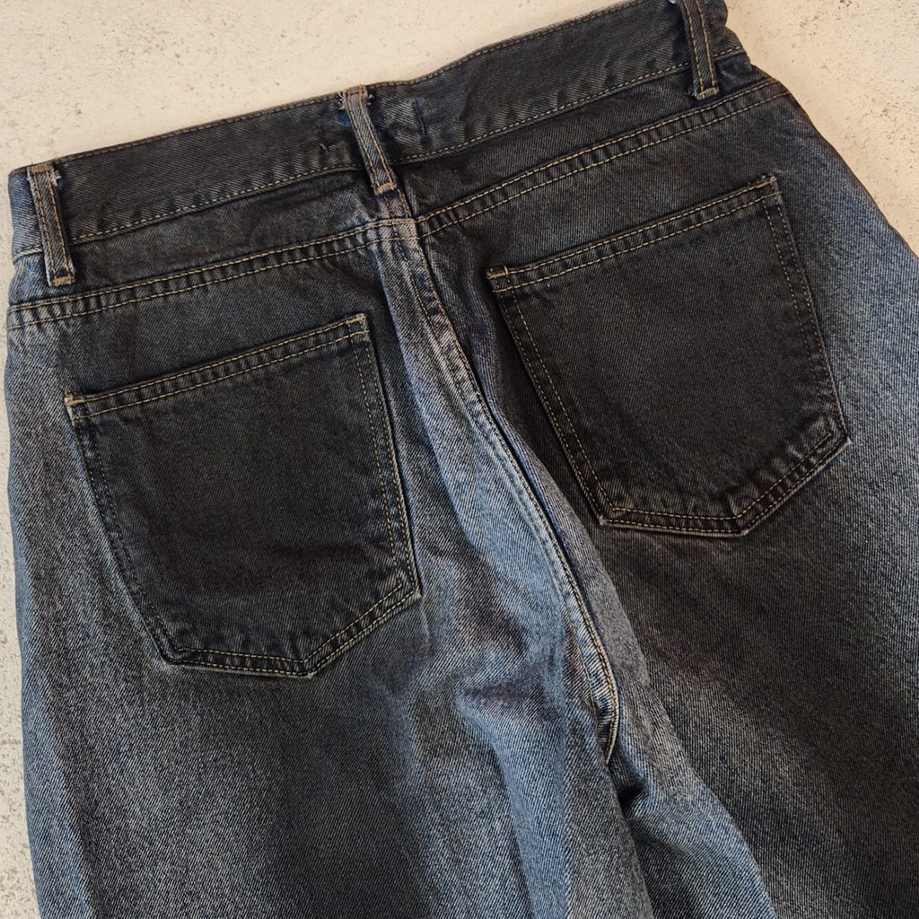 MUSE Gradient Baggy Denim Pants (S)