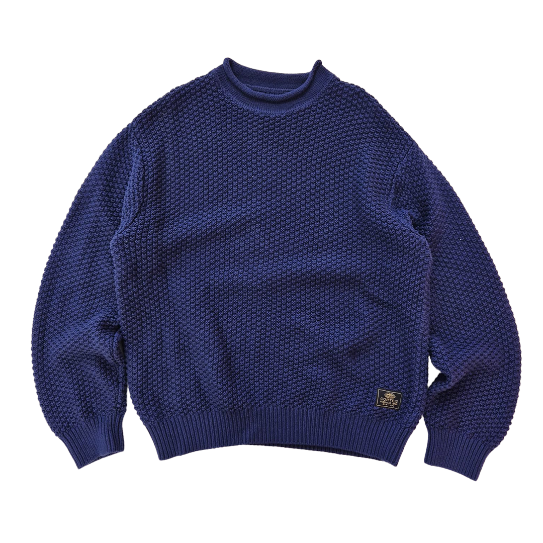 Corteiz Waffle Knit Blue Sweater (M)