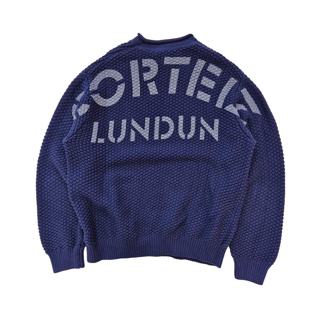 Corteiz Waffle Knit Blue Sweater (M)